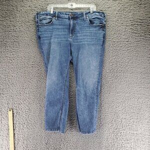 Silver Jeans Womens 20 Blue Suki Capri Stretch Denim